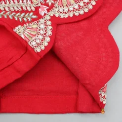 Fashion Red Embroidered Top And Lehenga With Dupatta Ethnic Wear | Lehengas & Ghagras
