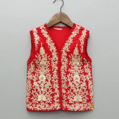 Fashion Red Embroidered Top And Palazzo Ethnic Wear | Palazzos & Shararas