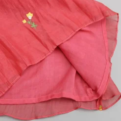 Discount Red Floral Hand Embroidered Top With Flared Palazzo Ethnic Wear | Palazzos & Shararas