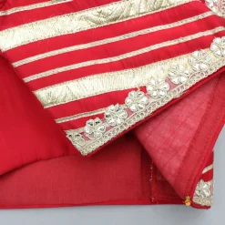Discount Red Gota Lace Work Embroidered Top And Lehenga With Dupatta Ethnic Wear | Lehengas & Ghagras
