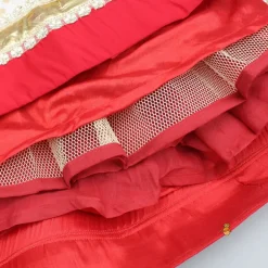 Discount Red Gota Lace Work Embroidered Top And Lehenga With Dupatta Ethnic Wear | Lehengas & Ghagras
