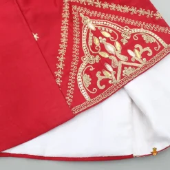 Online Red Kurta With Front Open Embroidered Jacket And Churidar BOY Twinning Sets | Indian Ethnic Wear
