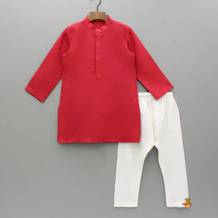 New Red Kurta With Multicolor Embroidered Jacket And Pyjama BOY Indian Ethnic Wear | Ethnic Sets