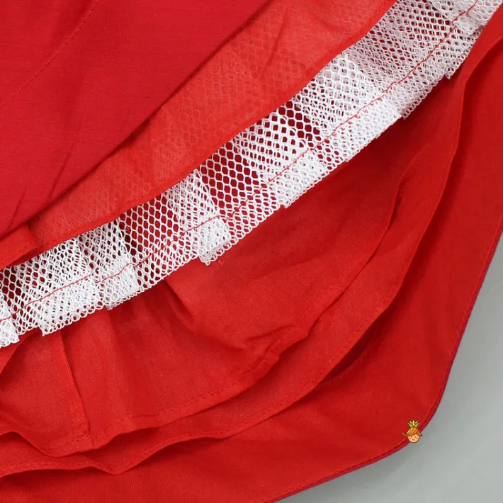 Best Red Kurti With Embroidered Shoulder Flap Jacket Ethnic Wear | Kurtis & Jumpsuits