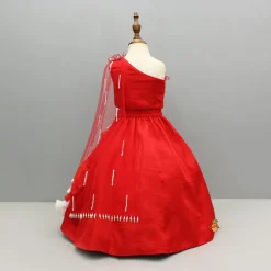 Outlet Red One Shoulder Embellished Top With Attached Dupatta And Stylish Lehenga Ethnic Wear | Lehengas & Ghagras
