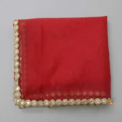 Outlet Red Organza Lace Work Dupatta Ethnic Wear