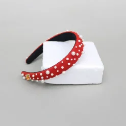 Sale Red Pearls Embellished Hairband Hair Accessories | Hair Bands
