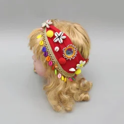 Discount Red Printed And Embellished Head Band Hair Accessories | Head Bands
