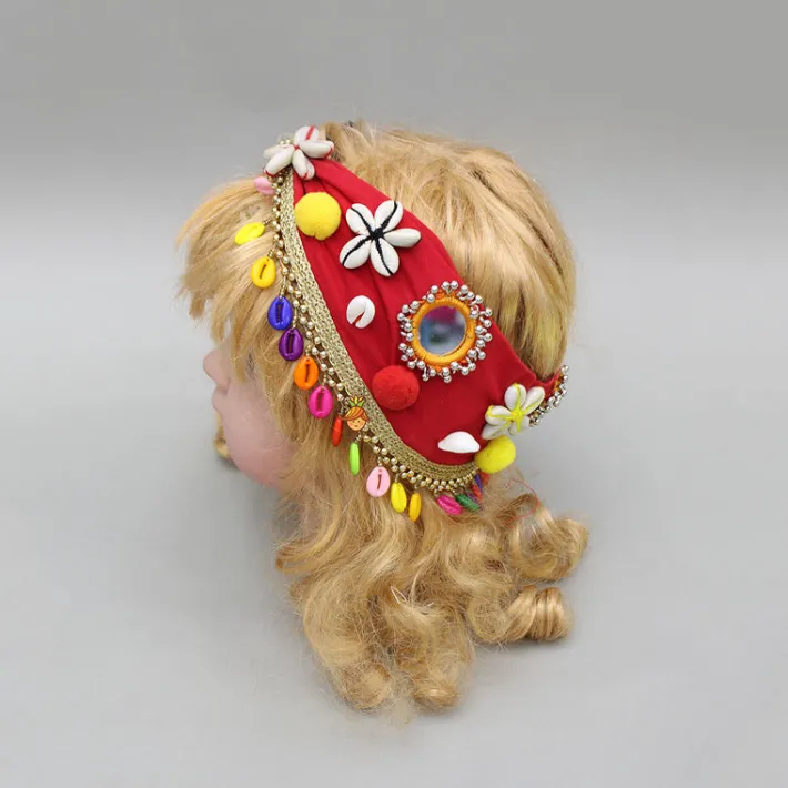 Discount Red Printed And Embellished Head Band Hair Accessories | Head Bands