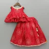 Best Red Printed Embroidered Layered Top And Flared Lehenga Ethnic Wear | Lehengas & Ghagras