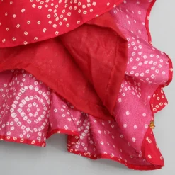 Best Red Printed Embroidered Layered Top And Flared Lehenga Ethnic Wear | Lehengas & Ghagras