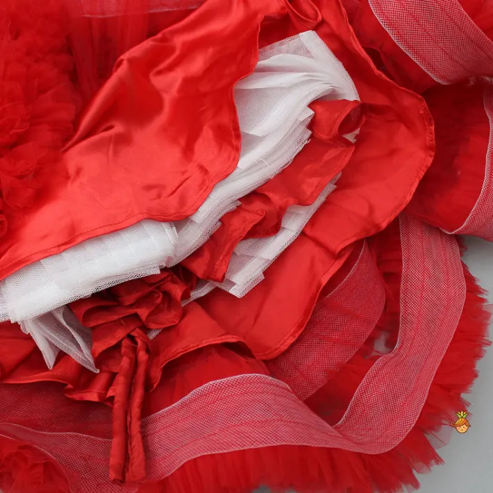 Clearance Red Ruffle Trail Dress With Detachable Bow And Swirled Bowie Head Band Dresses & Sets | Dresses