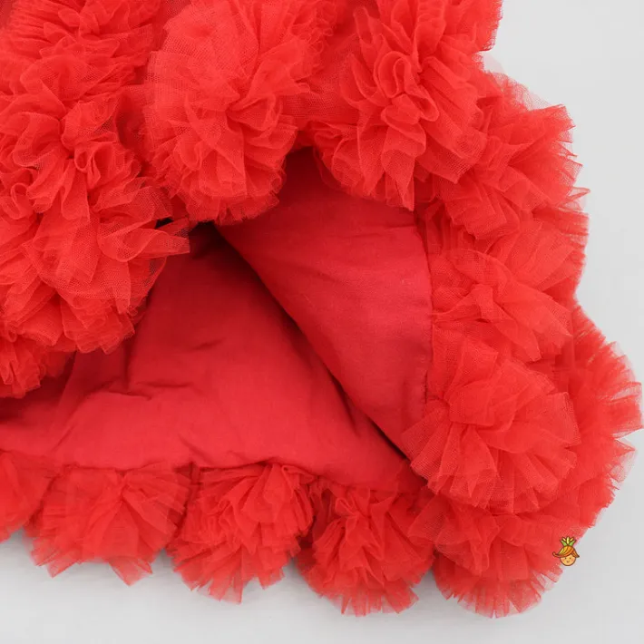 Fashion Red Sequin Embellished Dress With Ruffled Details Dresses & Sets | Dresses