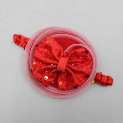 Fashion Red Sequined Ruffled Dress With Bows And Matching Swirled Bow Headband Dresses & Sets | Dresses