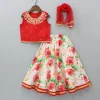 Online Red Top And Floral Printed Lehenga With Net Dupatta Ethnic Wear | Lehengas & Ghagras