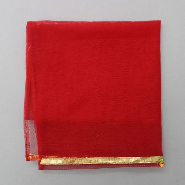 Online Red Top And Floral Printed Lehenga With Net Dupatta Ethnic Wear | Lehengas & Ghagras