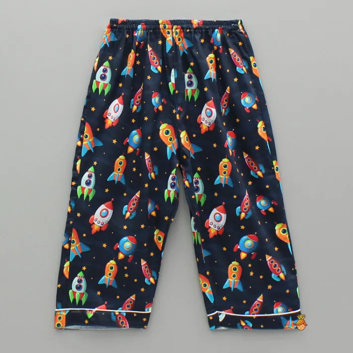 Best Rocket Ship Printed Sleepwear Set BOY Sleep Wear | Sleepwear