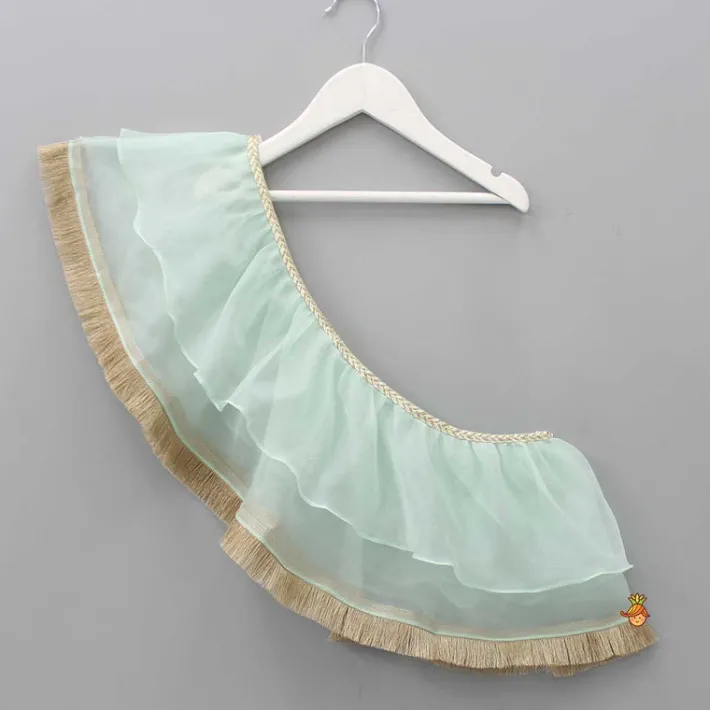 Sale Round Layered Green Dupatta Ethnic Wear