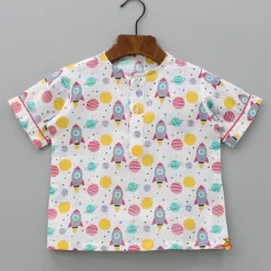 Outlet Round Neck Cotton Space Theme Printed Sleepwear BOY Sleep Wear | Sleepwear