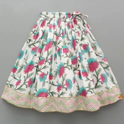 Fashion Round Neck Floral Printed Top And Lehenga Ethnic Wear | Lehengas & Ghagras