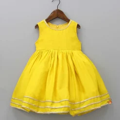 Fashion Round Neck Yellow Kurti With Heavy Embroidered Jacket Ethnic Wear | Kurtis & Jumpsuits
