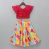Outlet Ruffle Layered Pink Top With Printed Lehenga Ethnic Wear | Lehengas & Ghagras