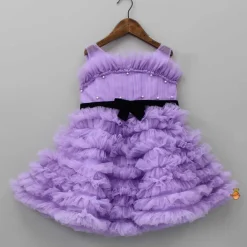 Outlet Ruffled Dress With Attached Bowy Belt Dresses & Sets | Dresses