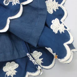 Hot Scalloped Hem Tie Up Strappy Blue Top And Palazzo Ethnic Wear | Palazzos & Shararas