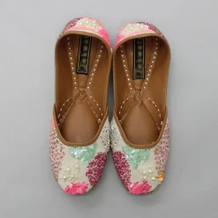 Online Sequin And Pearl Work Jutti Shoes
