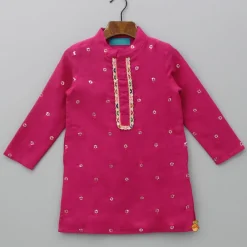 Best Sequin And Thread Embroidered Pink Kurta BOY Indian Ethnic Wear | Kurtas