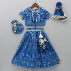 Outlet Sequin And Thread Embroidered Top And Pleated Lehenga With Net Dupatta And Matching Potli Ethnic Wear | Lehengas & Ghagras