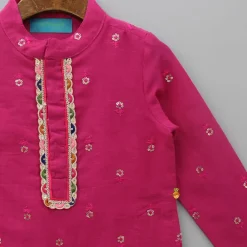 Best Sequin And Thread Embroidered Pink Kurta BOY Indian Ethnic Wear | Kurtas