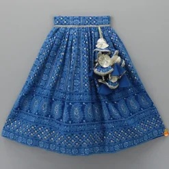 Outlet Sequin And Thread Embroidered Top And Pleated Lehenga With Net Dupatta And Matching Potli Ethnic Wear | Lehengas & Ghagras
