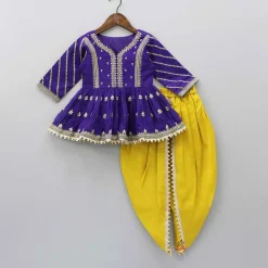 New Sequin And Zari Thread Embroidered Peplum Top With Tulip Style Dhoti Ethnic Wear | Dhotis & Patialas