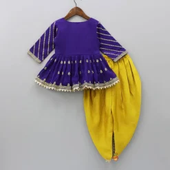 New Sequin And Zari Thread Embroidered Peplum Top With Tulip Style Dhoti Ethnic Wear | Dhotis & Patialas