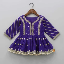 New Sequin And Zari Thread Embroidered Peplum Top With Tulip Style Dhoti Ethnic Wear | Dhotis & Patialas