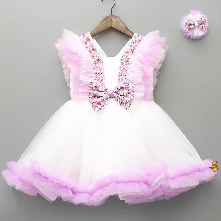 Clearance Sequin Detail Frilly Dress With Matching Hairclip Dresses & Sets | Dresses
