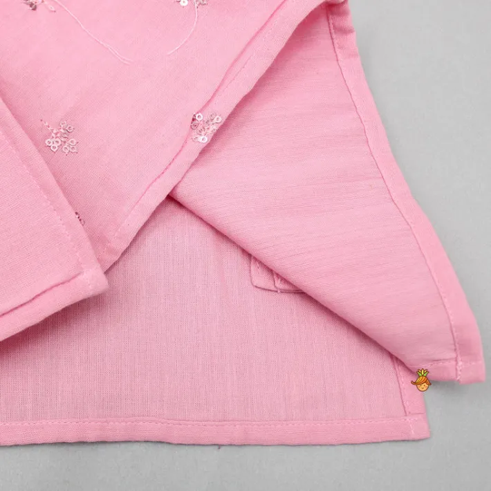 Online Sequin Embroidered Pink Kurta And Pyjama BOY Indian Ethnic Wear | Ethnic Sets
