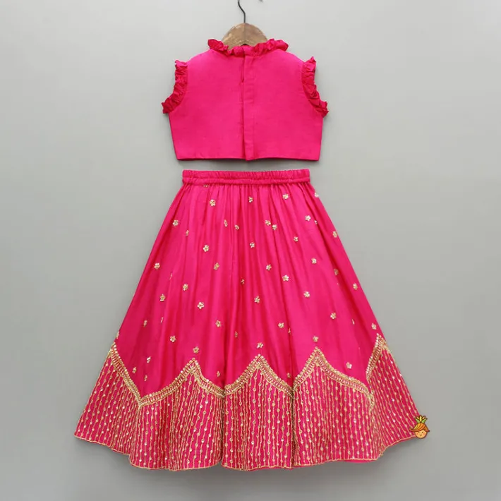 Discount Sequin Embroidered Pink Top And Lehenga With Matching Net Dupatta Ethnic Wear | Lehengas & Ghagras