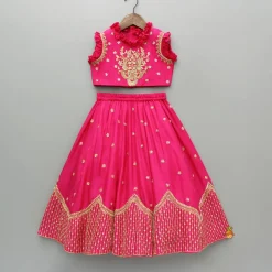 Discount Sequin Embroidered Pink Top And Lehenga With Matching Net Dupatta Ethnic Wear | Lehengas & Ghagras