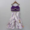 New Sequin Lace StrapTop In Purple, With Printed palazzo Ethnic Wear | Palazzos & Shararas