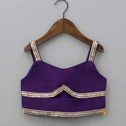 New Sequin Lace StrapTop In Purple, With Printed palazzo Ethnic Wear | Palazzos & Shararas