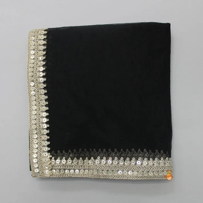 Discount Sequin Lace Work Black Net Dupatta Ethnic Wear