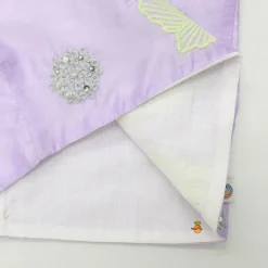 New Sequined And Thread Floral Embroidered Lilac Top With Palazzo Ethnic Wear | Palazzos & Shararas