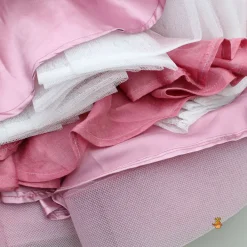 Clearance Sequined Detailed Layered Pink Dress With Bows And Matching Swirled Bow Headband Dresses & Sets | Dresses