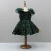 Outlet Sequined Velvet Green Dress Dresses & Sets | Dresses