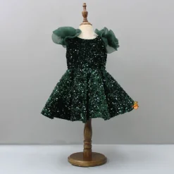 Outlet Sequined Velvet Green Dress Dresses & Sets | Dresses