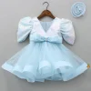Outlet Sequins Beautified Flared Blue Dress With Swirled Hair Clip Dresses & Sets | Dresses