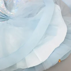 Outlet Sequins Beautified Flared Blue Dress With Swirled Hair Clip Dresses & Sets | Dresses