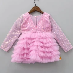Sale Sequins Beautified Layered Bottom Pink Dress Dresses & Sets | Dresses